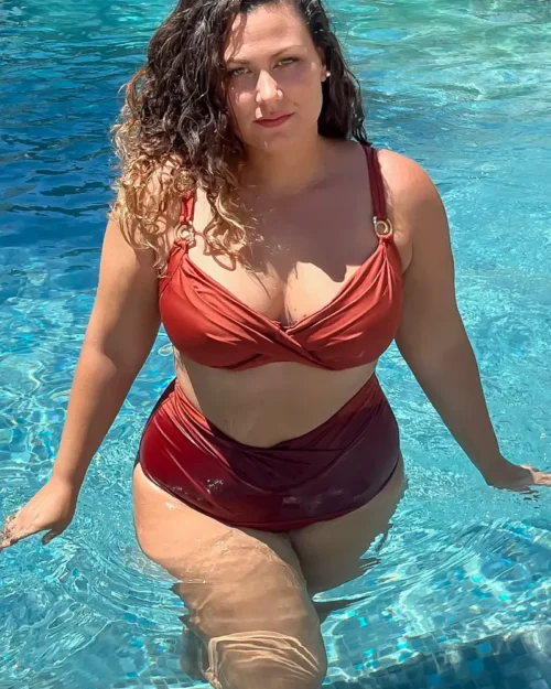 Bikini taille haute Tunisie Vague terracotta gris escapade estivale
